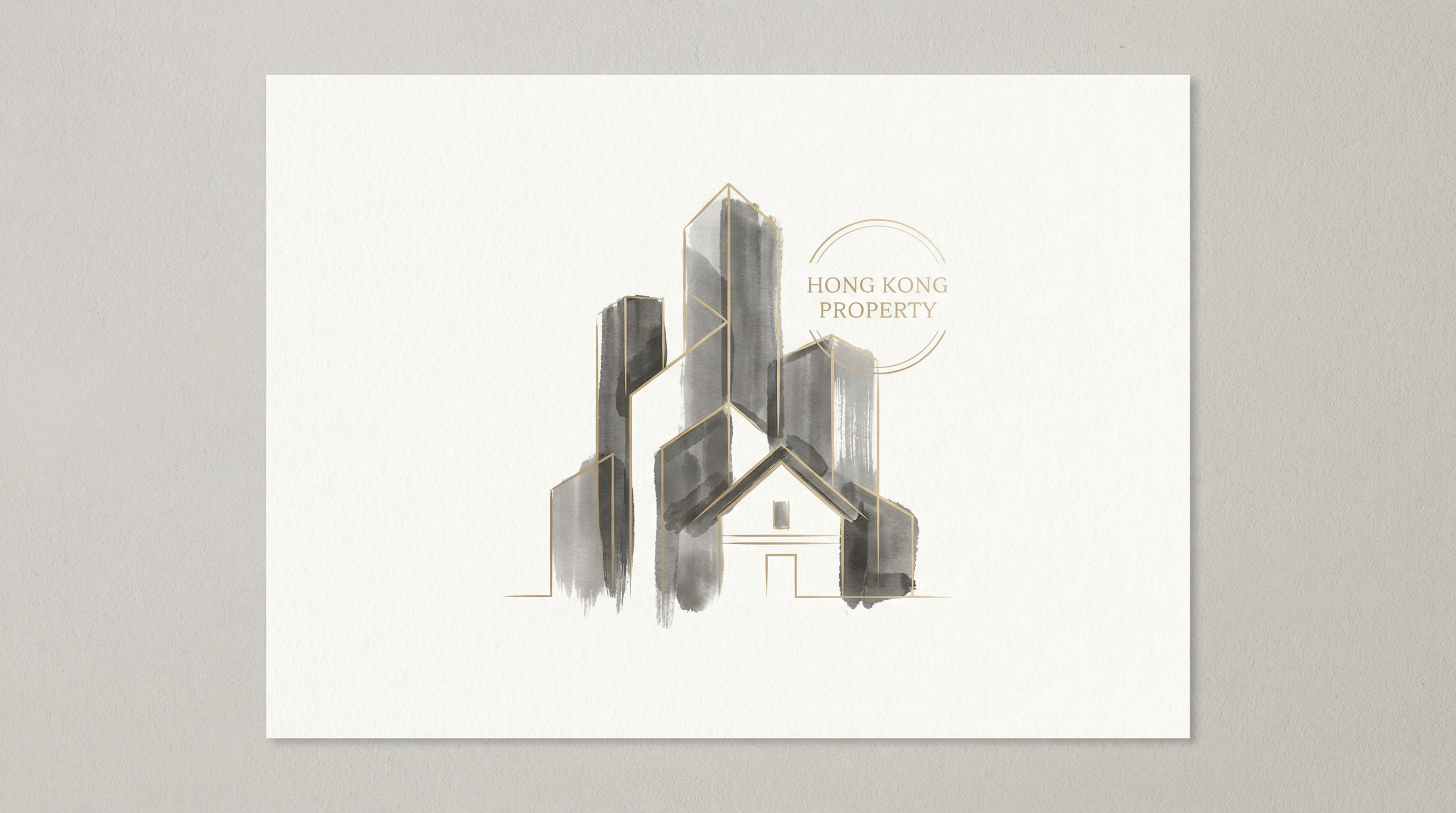香港房产国风插画